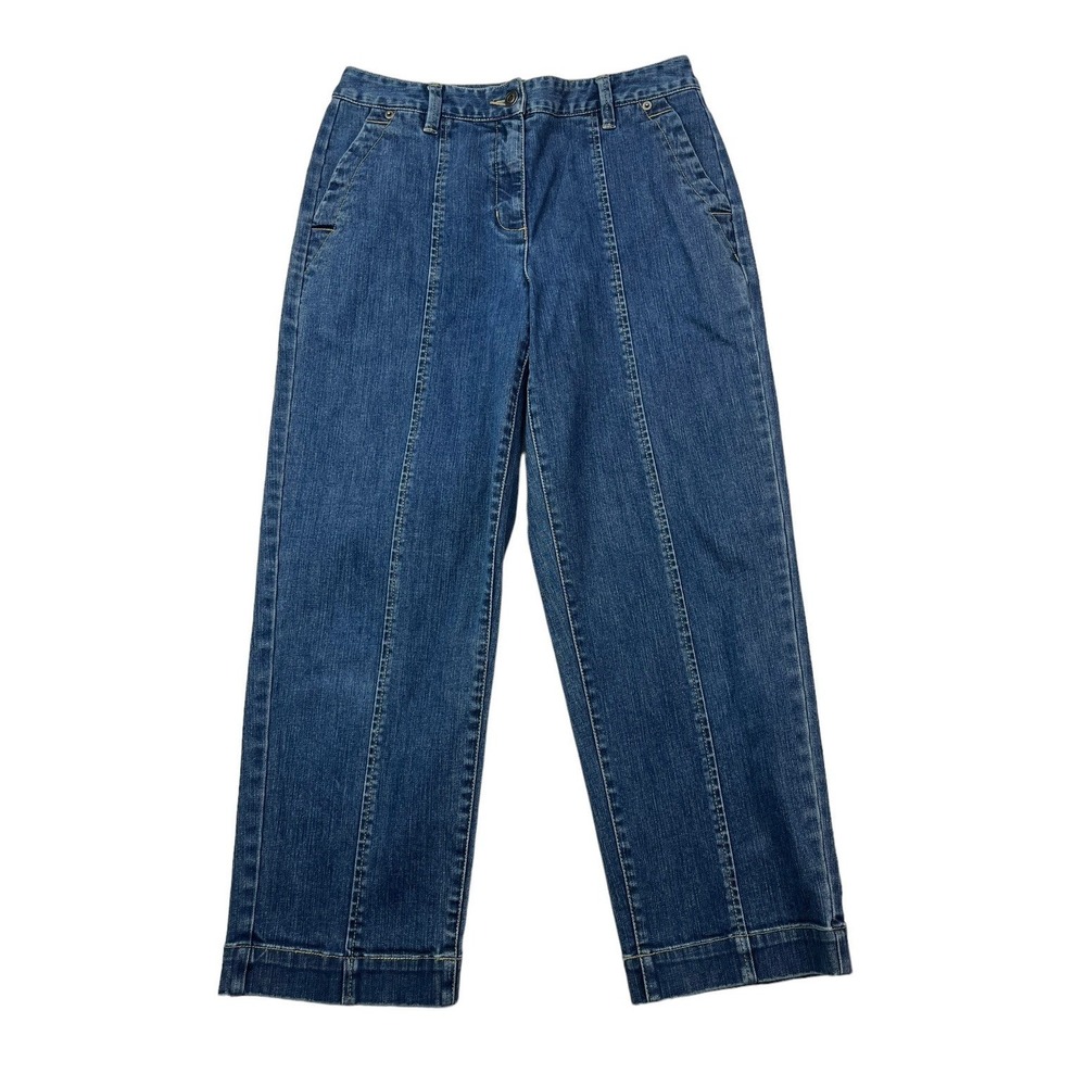 Talbots Womens Size 6 Middle Seam Stretch Mid-Rise Crop Jeans 28"W x 25" Ins.